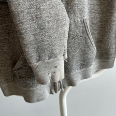 1970s Perfectly Paint Stained Smaller Gray Hoodie - The Gauge!