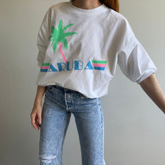 1980s Aruba Cotton *Sweatshirt* Style Lightweight Blouse