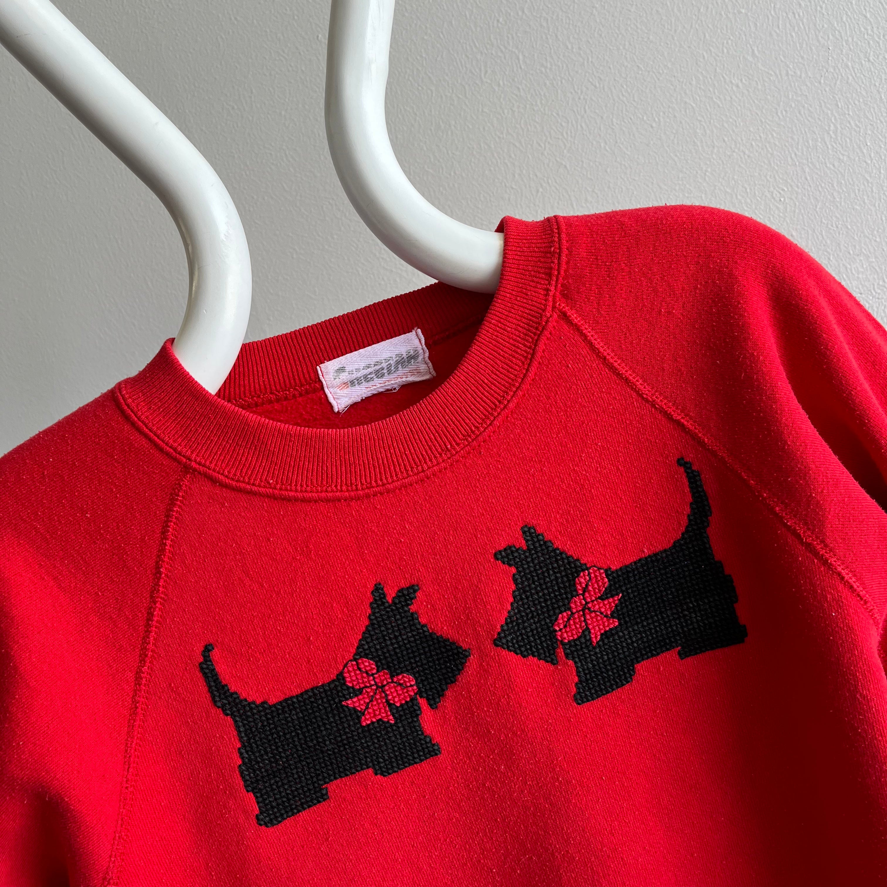 1980s Scottie DIY Needlepoint Sweatshirt