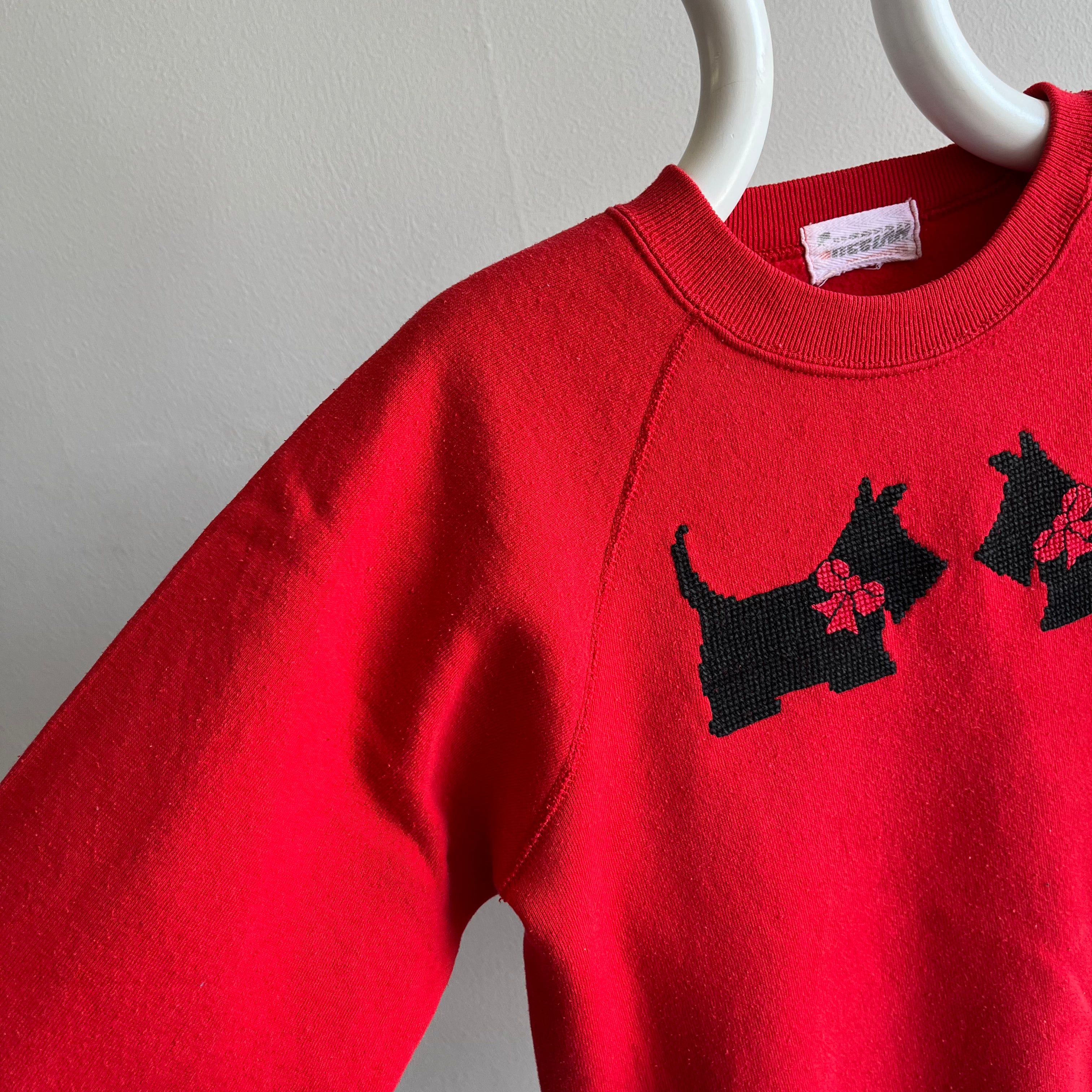 1980s Scottie DIY Needlepoint Sweatshirt