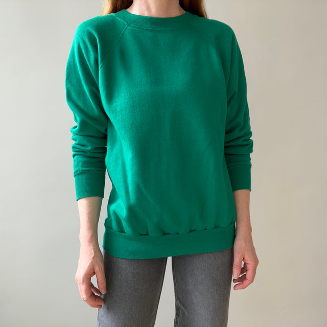 1980s Barely/Never Worn Green Raglan Sweatshirt by Pannill