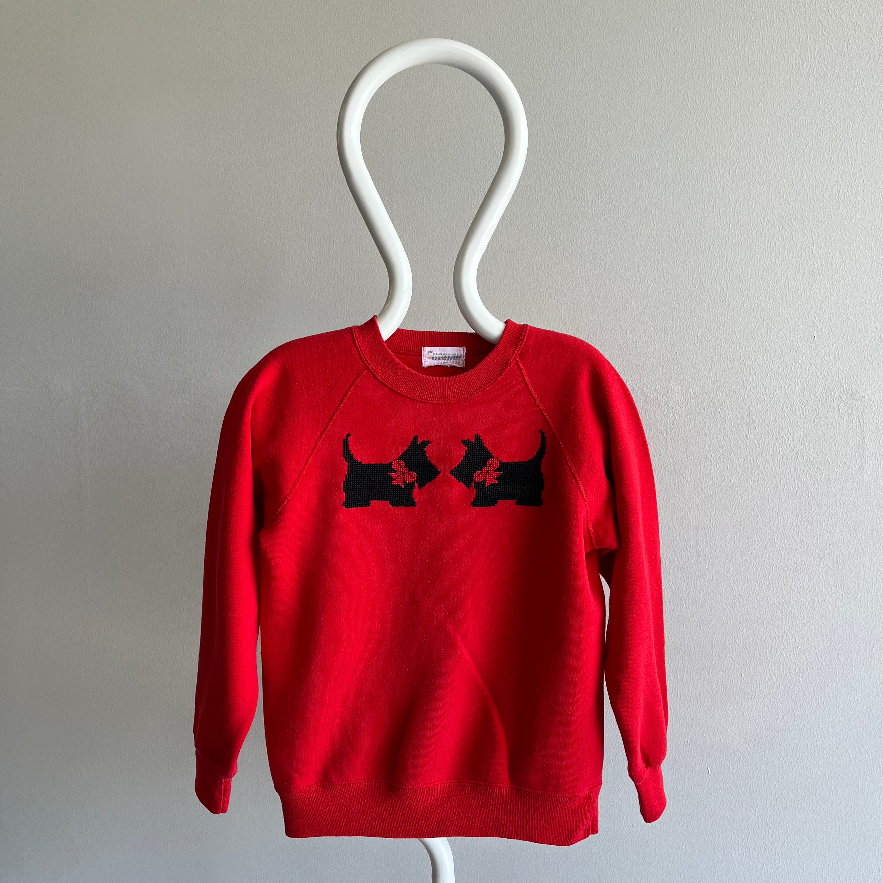 1980s Scottie DIY Needlepoint Sweatshirt