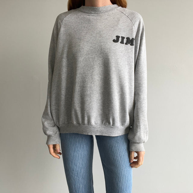 1980s "Made with Love by Mom" for her Adult Son Jim DIY Sweatshirt