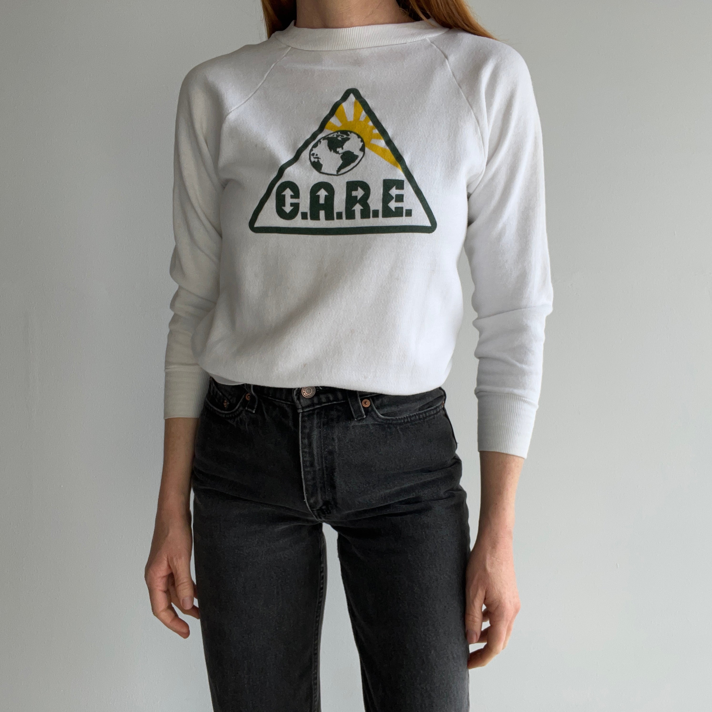 1980s C.A.R.E. Nicely Stained Sweatshirt by Healthknit