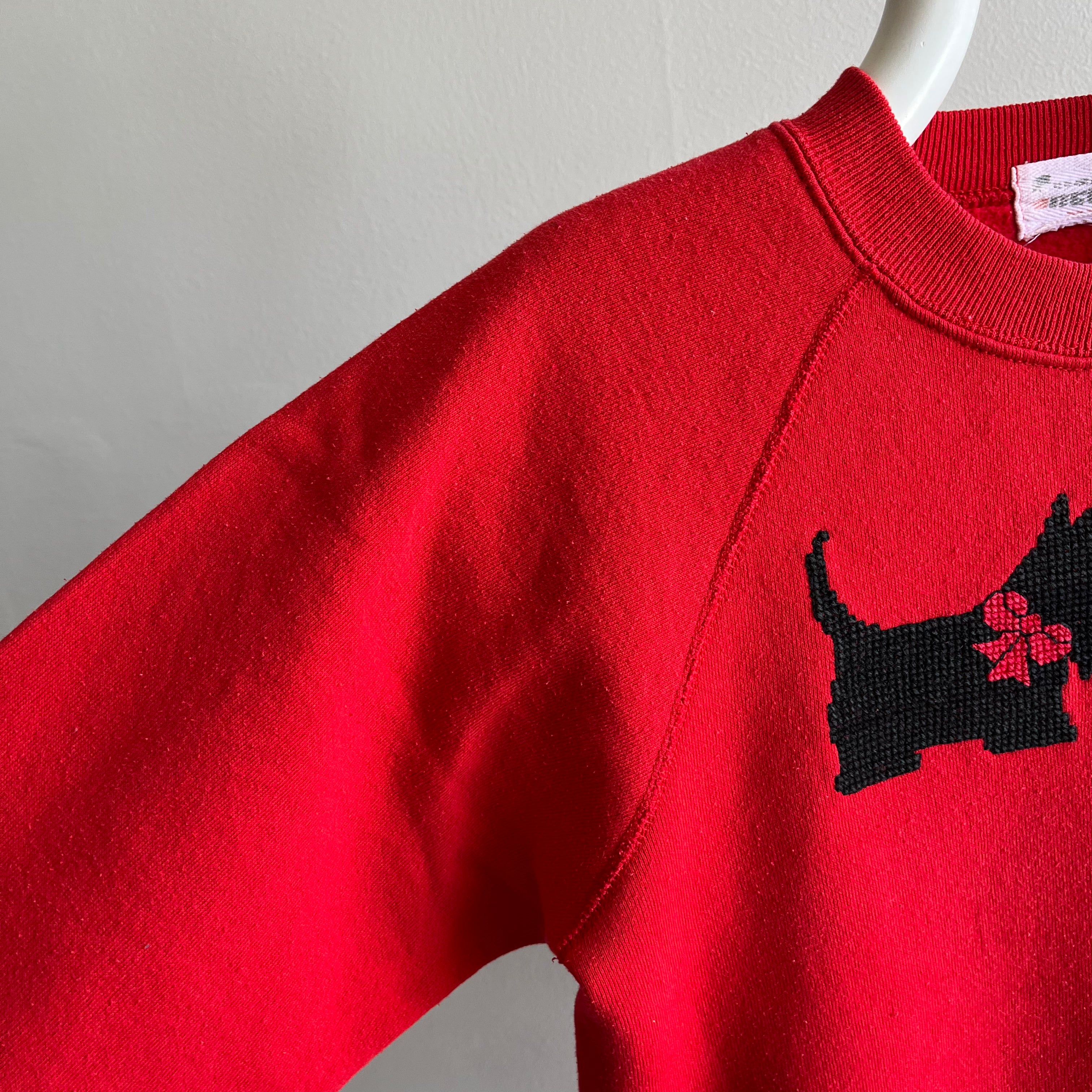 1980s Scottie DIY Needlepoint Sweatshirt