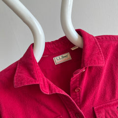 1990s L.L. Bean Deep Red Chamois Cotton Flannel Shirt
