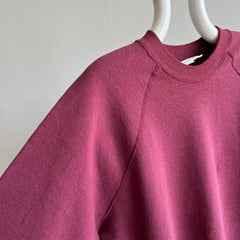 1980/90s Faded and Nicely Thrashed Blank Burgundy Raglan by Riders