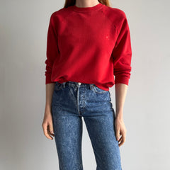 1970s Collectible Deep Red Raglan with Contrast Stitching and Shorter Short Sleeves by Sportswear