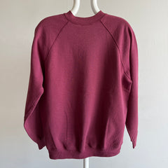 1980/90s Faded and Nicely Thrashed Blank Burgundy Raglan by Riders