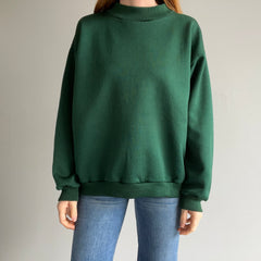 1980s Dark Green Sweatshirt with a Slight Sheen