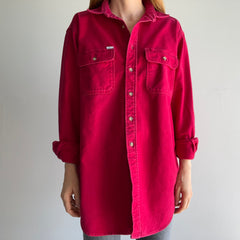 1990s Carharrtt Larger Deep Red Cotton Flannel