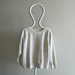 1970s Super Stained in The Best Ways Luxurious White/Ecru Sweatshirt - I want this!
