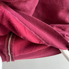 1980s Soft and Slouchy Burgundy Zip Up Hoodie