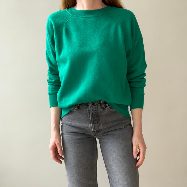 1980s Barely/Never Worn Green Raglan Sweatshirt by Pannill