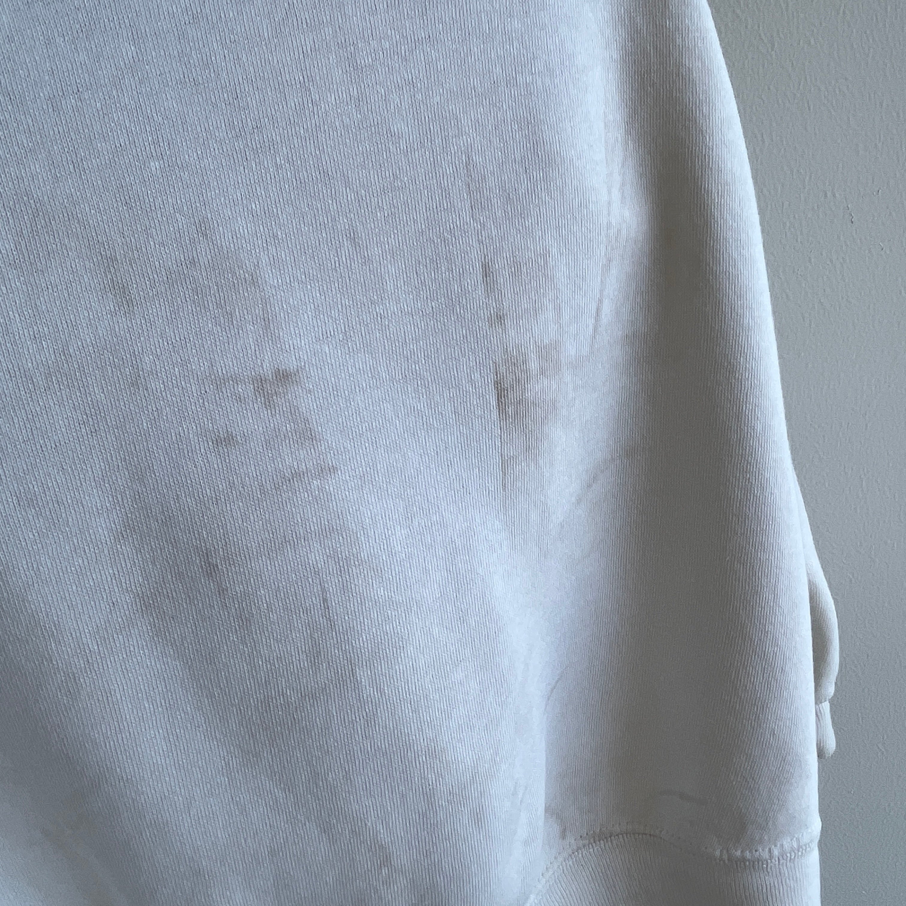 1970s Super Stained in The Best Ways Luxurious White/Ecru Sweatshirt - I want this!