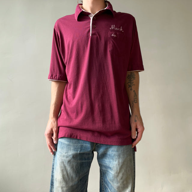 1970s Burgundy "Mack" Bowling Shirt