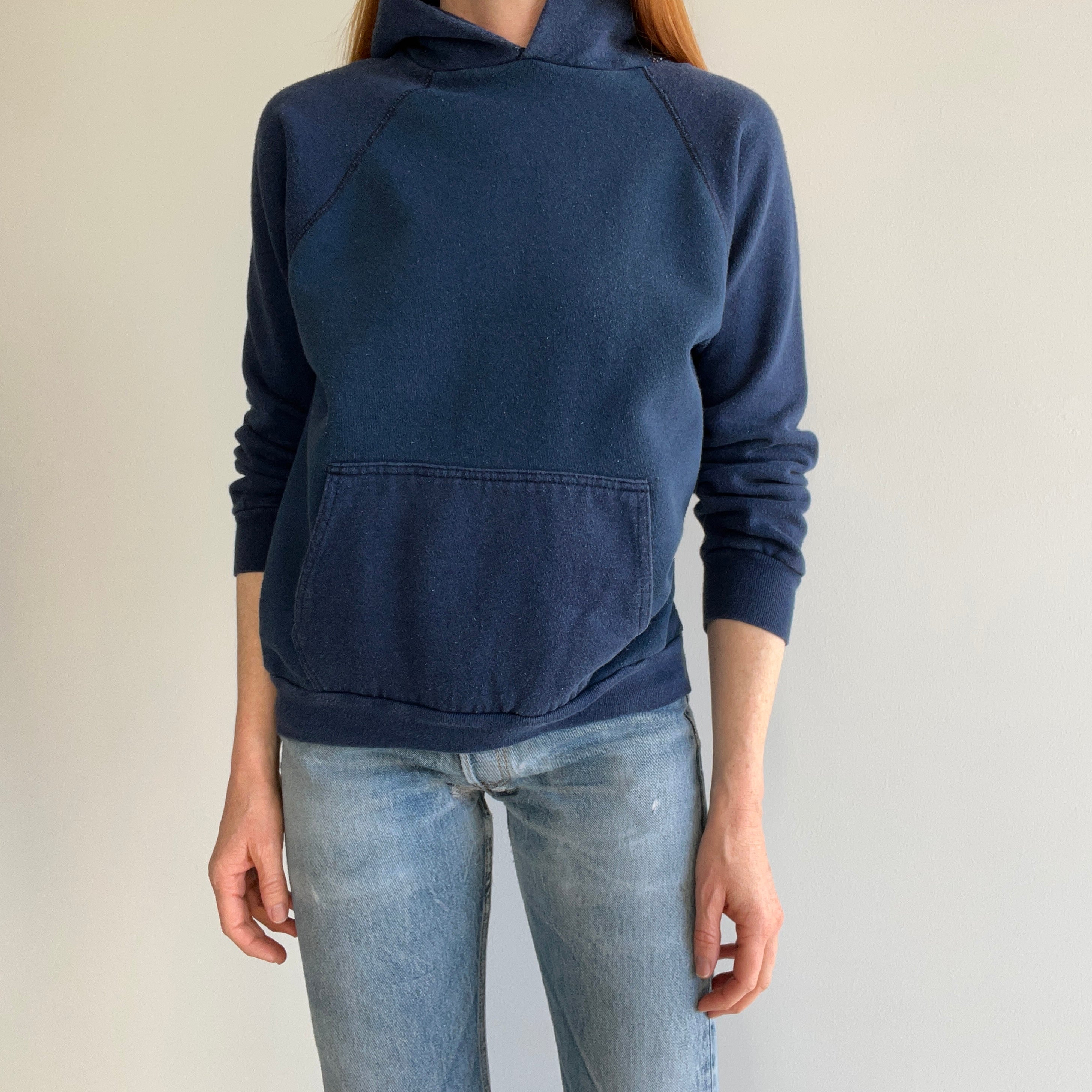 1980s Two Tone Navy (It's Subtle) Pullover Hoodie