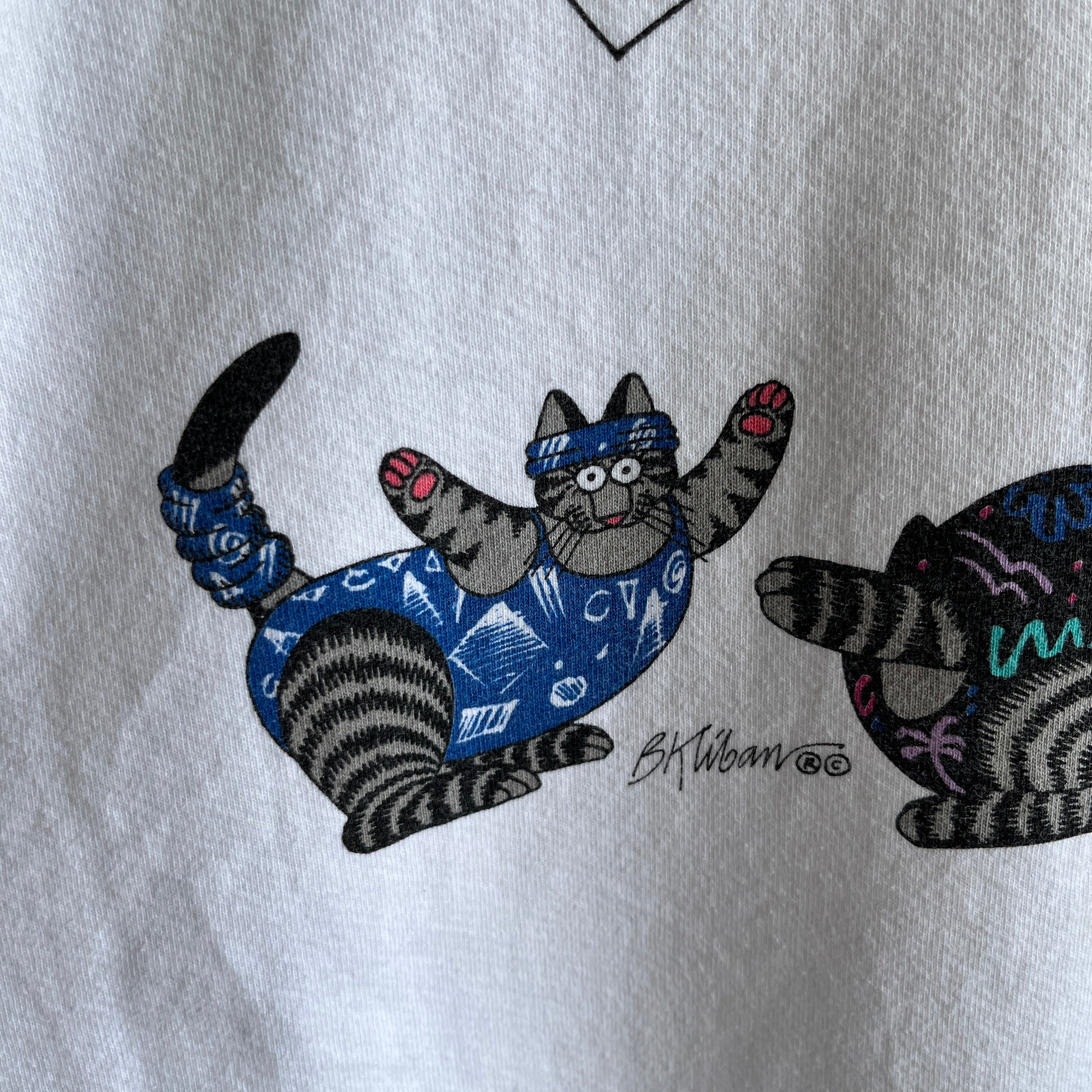 1980/90s Feline Fitness Center - Hawaii Front and Back Sweatshirt by Crazy Shirts