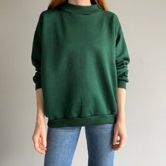 1980s Dark Green Sweatshirt with a Slight Sheen