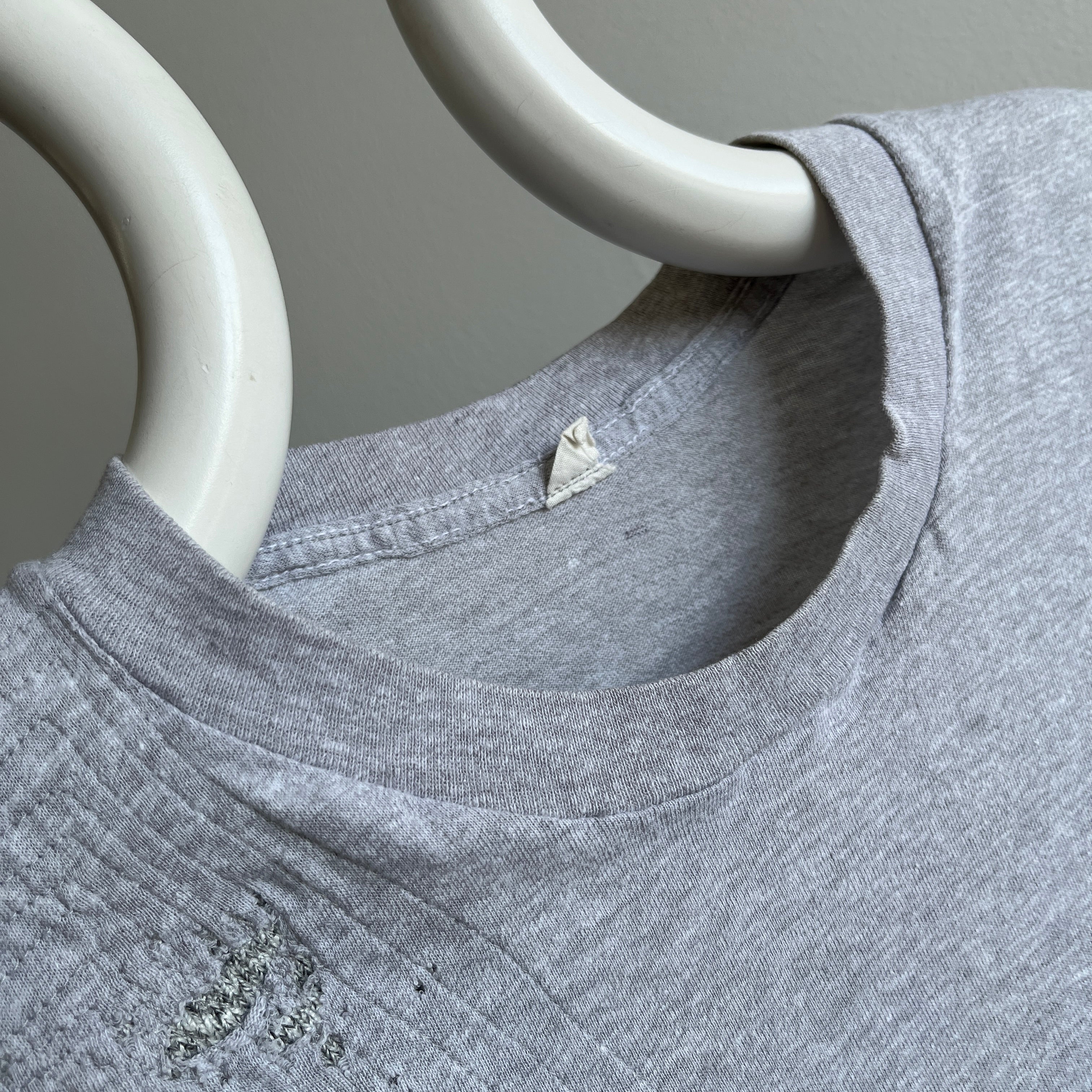 1980s Mended Gray Selvedge Pocket T-Shirt