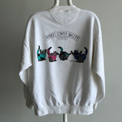 1980/90s Feline Fitness Center - Hawaii Front and Back Sweatshirt by Crazy Shirts