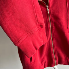 1990s Faded DKNY 100% Cotton Zip Up Mock Neck Sweatshirt