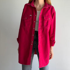 1990s Carharrtt Larger Deep Red Cotton Flannel