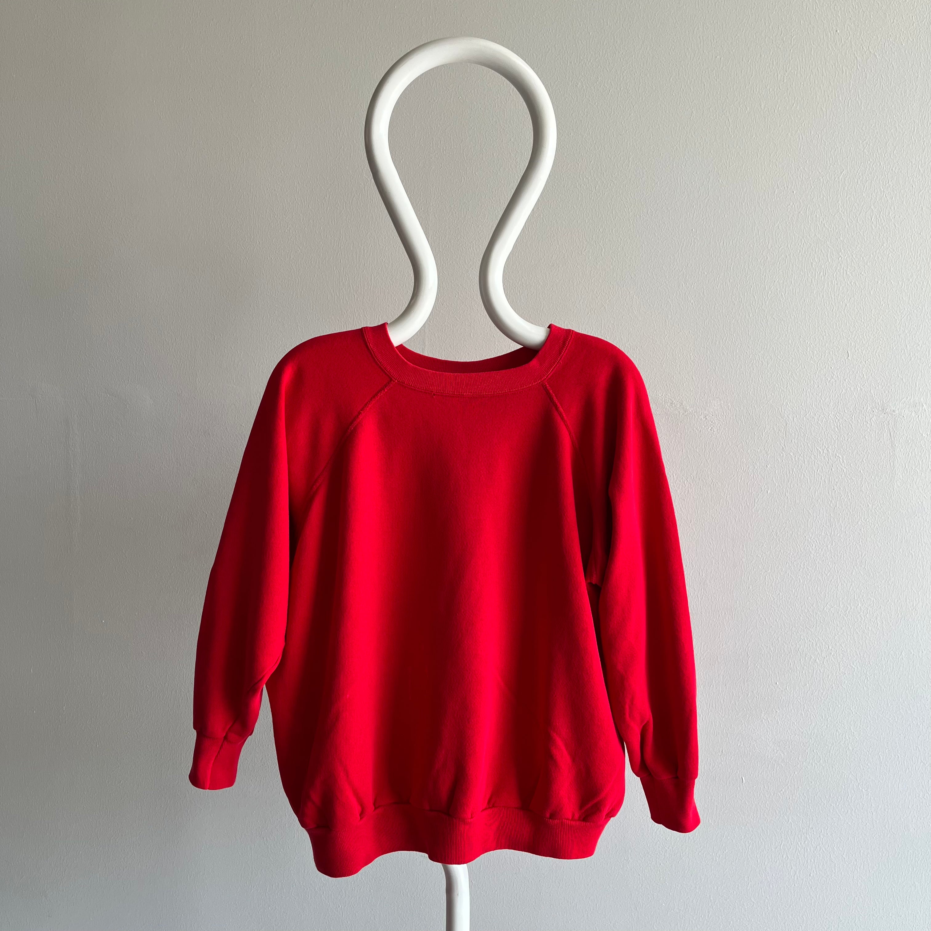 1980s MacGregor Blank Red Raglan Sweatshirt