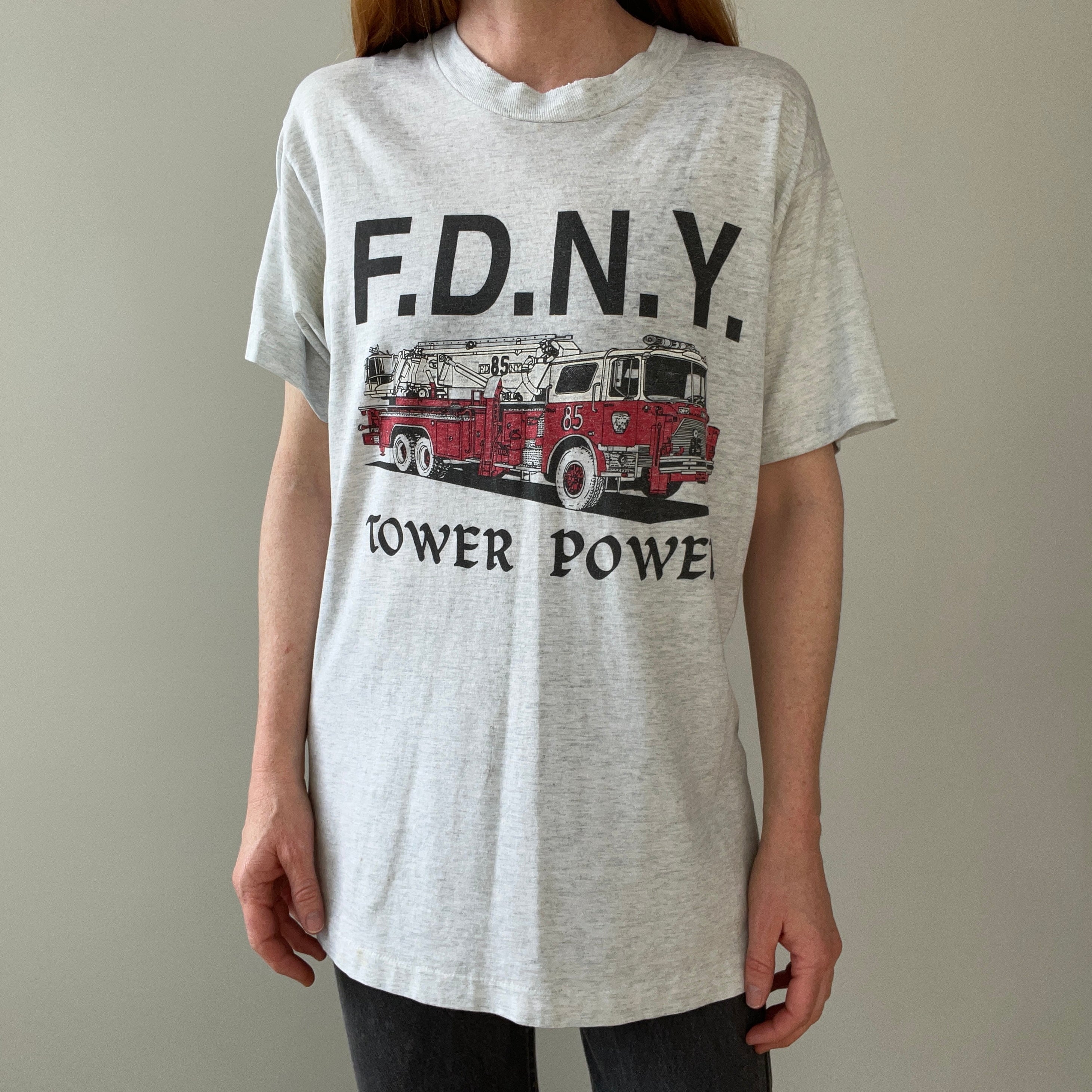 1980/90s FDNY Thinned Out and Thrashed T-Shirt by Screen Stars