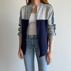 1980s Two Tone SOft and Slouchy Zip Up