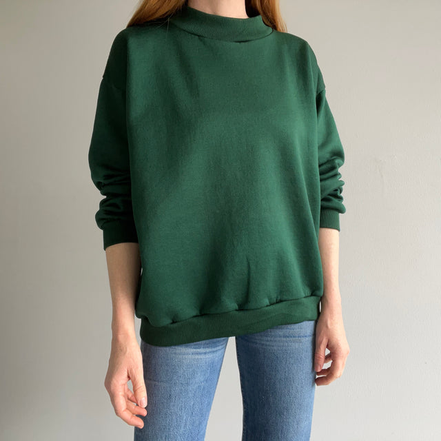 1980s Dark Green Sweatshirt with a Slight Sheen