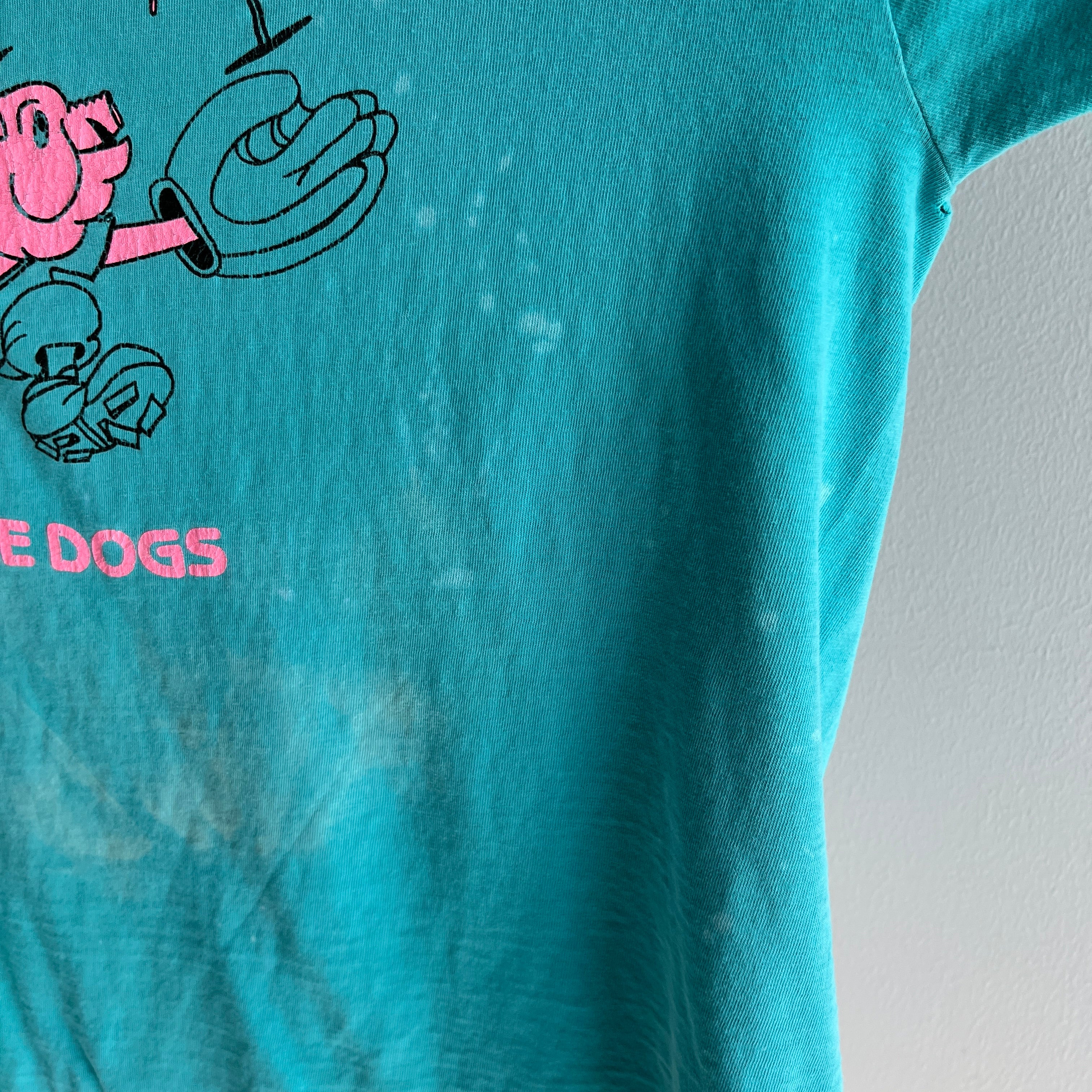 1990s Swine Dogs - Front and Back T-Shirt with Bleach Staining