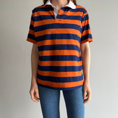 1970/80s Navy and Orange Polo T-Shirt