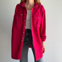 1990s Carharrtt Larger Deep Red Cotton Flannel