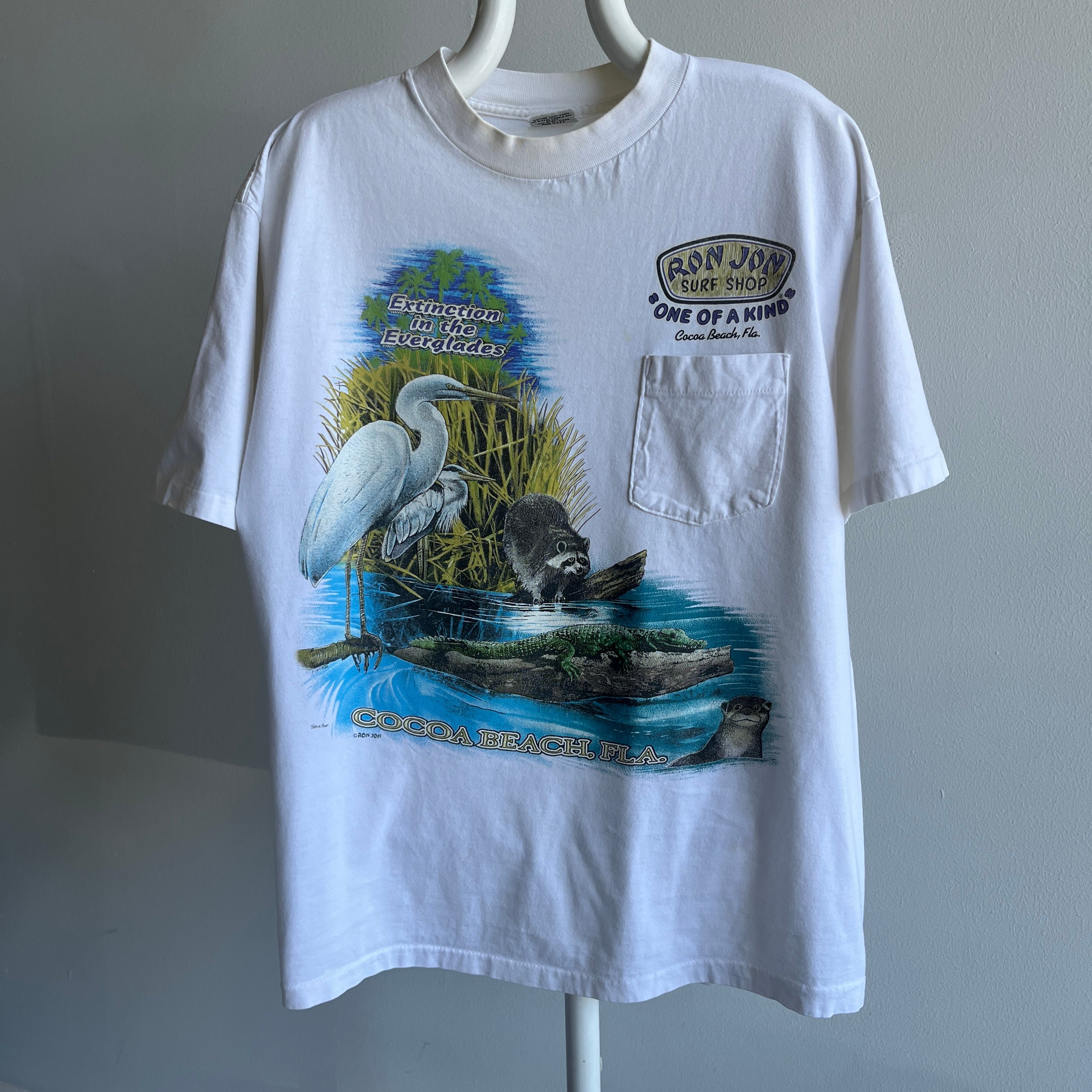 1980/90s Extinction in the Everglades Ron Jon Front and Back Pocket Shirt