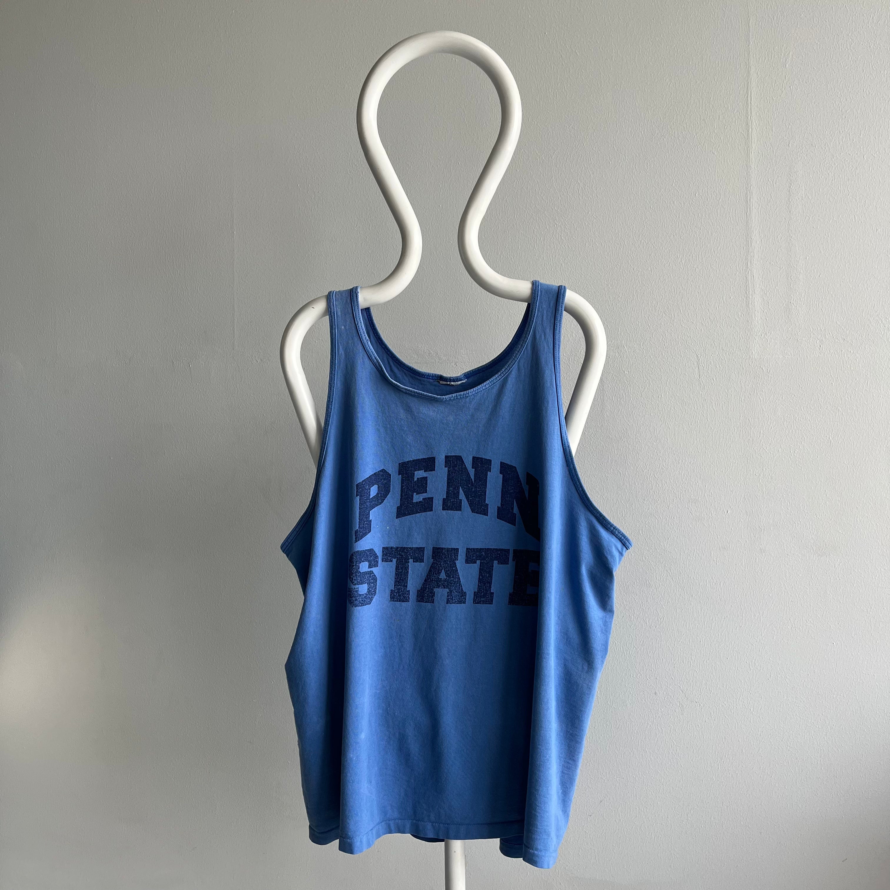1980s Sun Faded and Bleach Stained Penn State Tank Top - YES PLEASE
