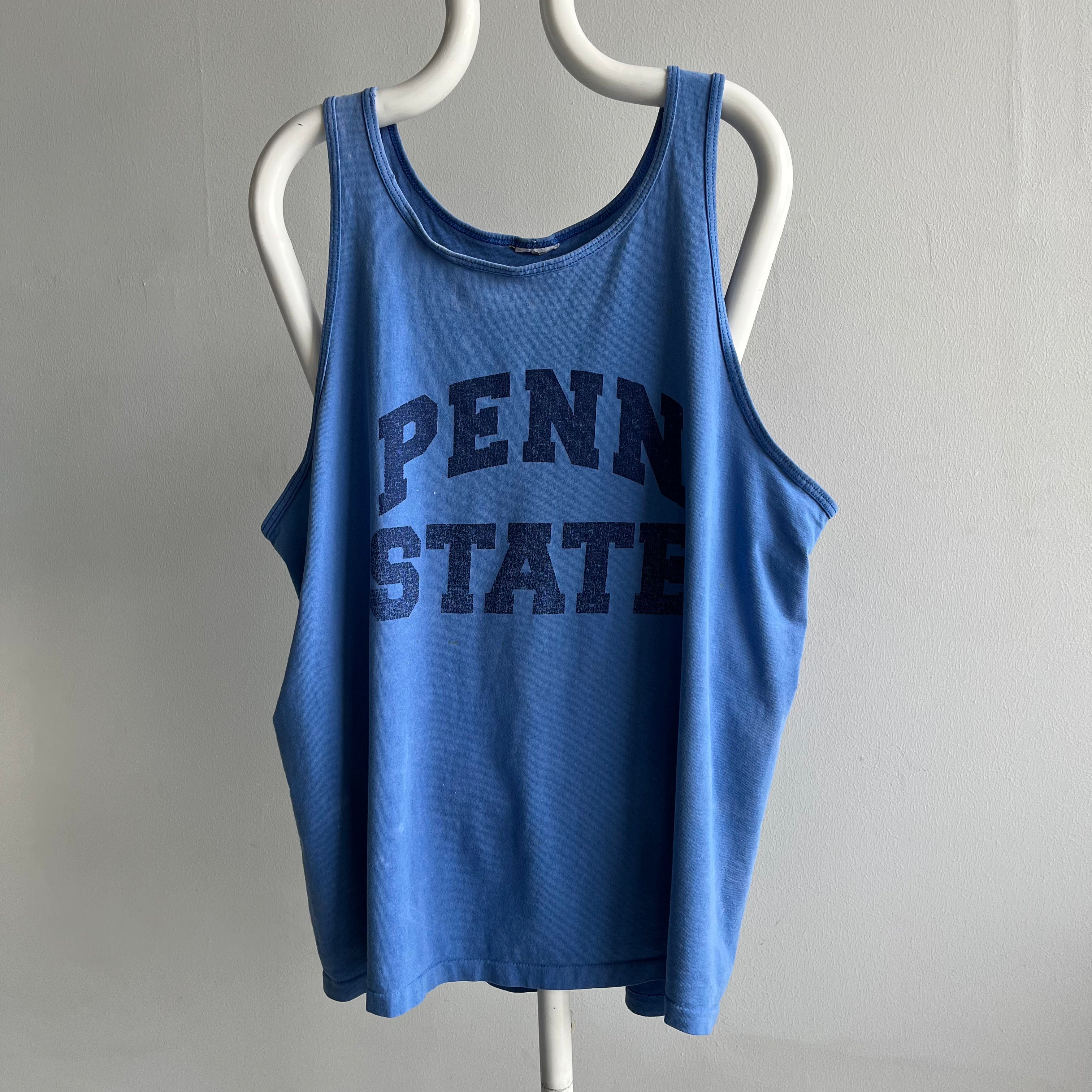 1980s Sun Faded and Bleach Stained Penn State Tank Top - YES PLEASE