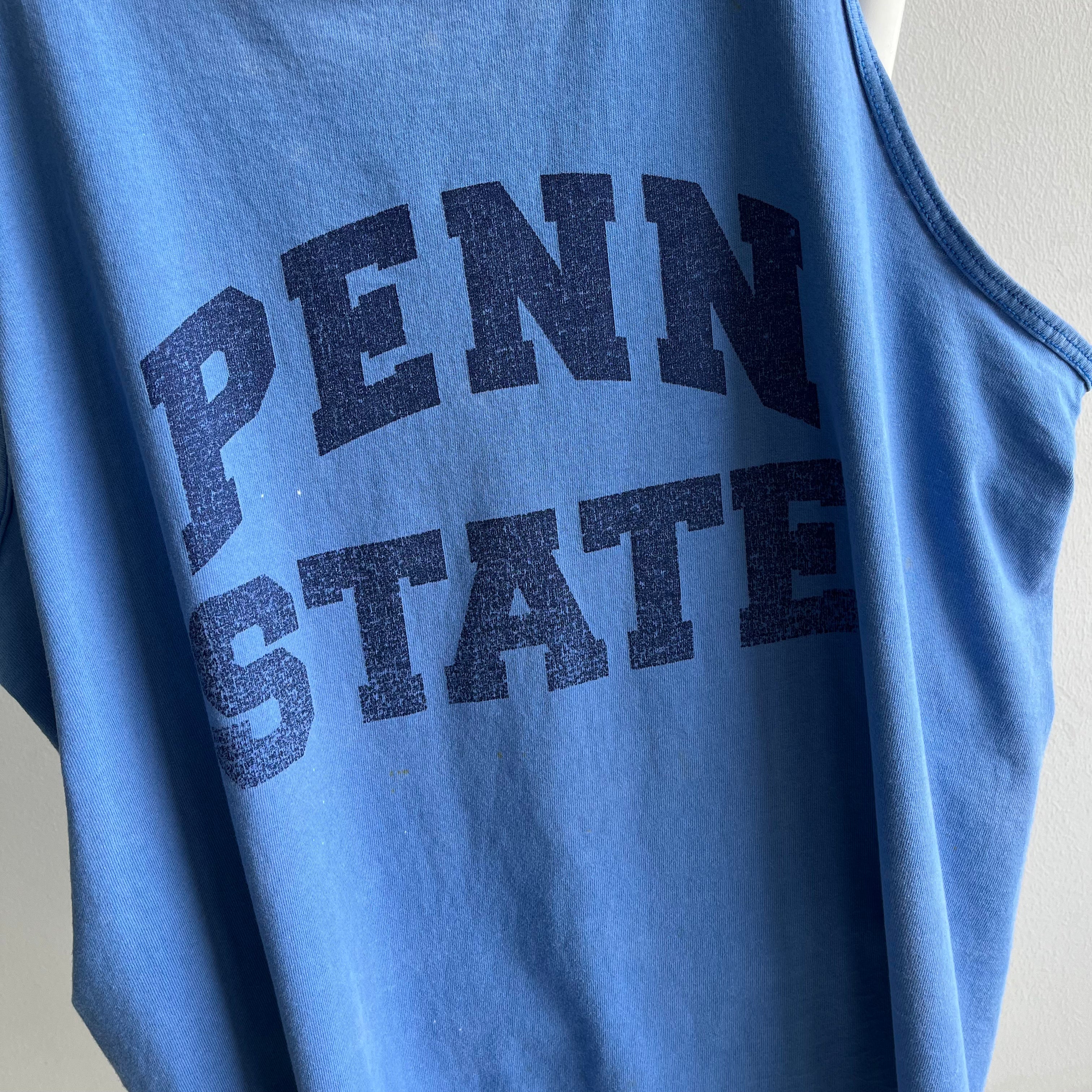 1980s Sun Faded and Bleach Stained Penn State Tank Top - YES PLEASE