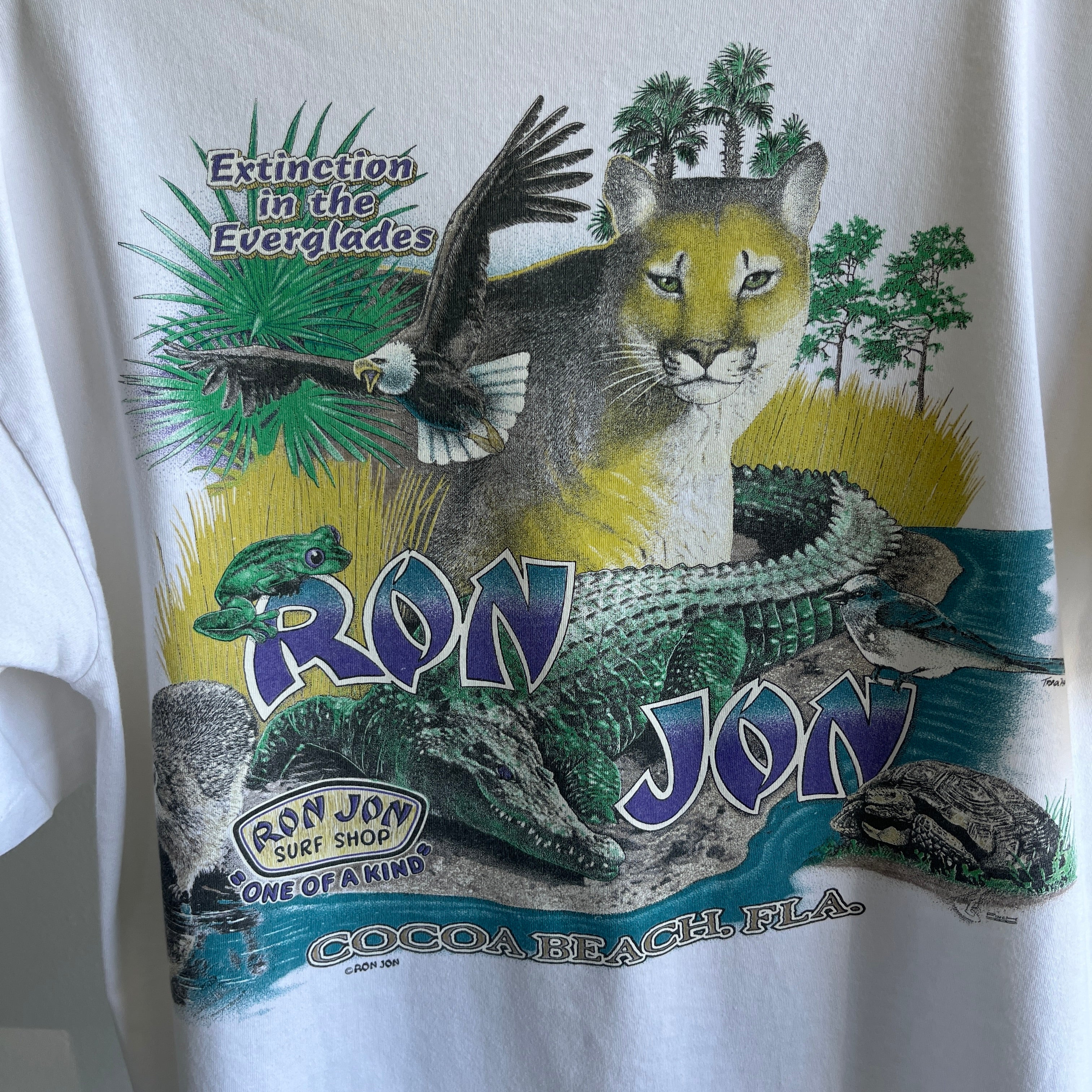 1980/90s Extinction in the Everglades Ron Jon Front and Back Pocket Shirt