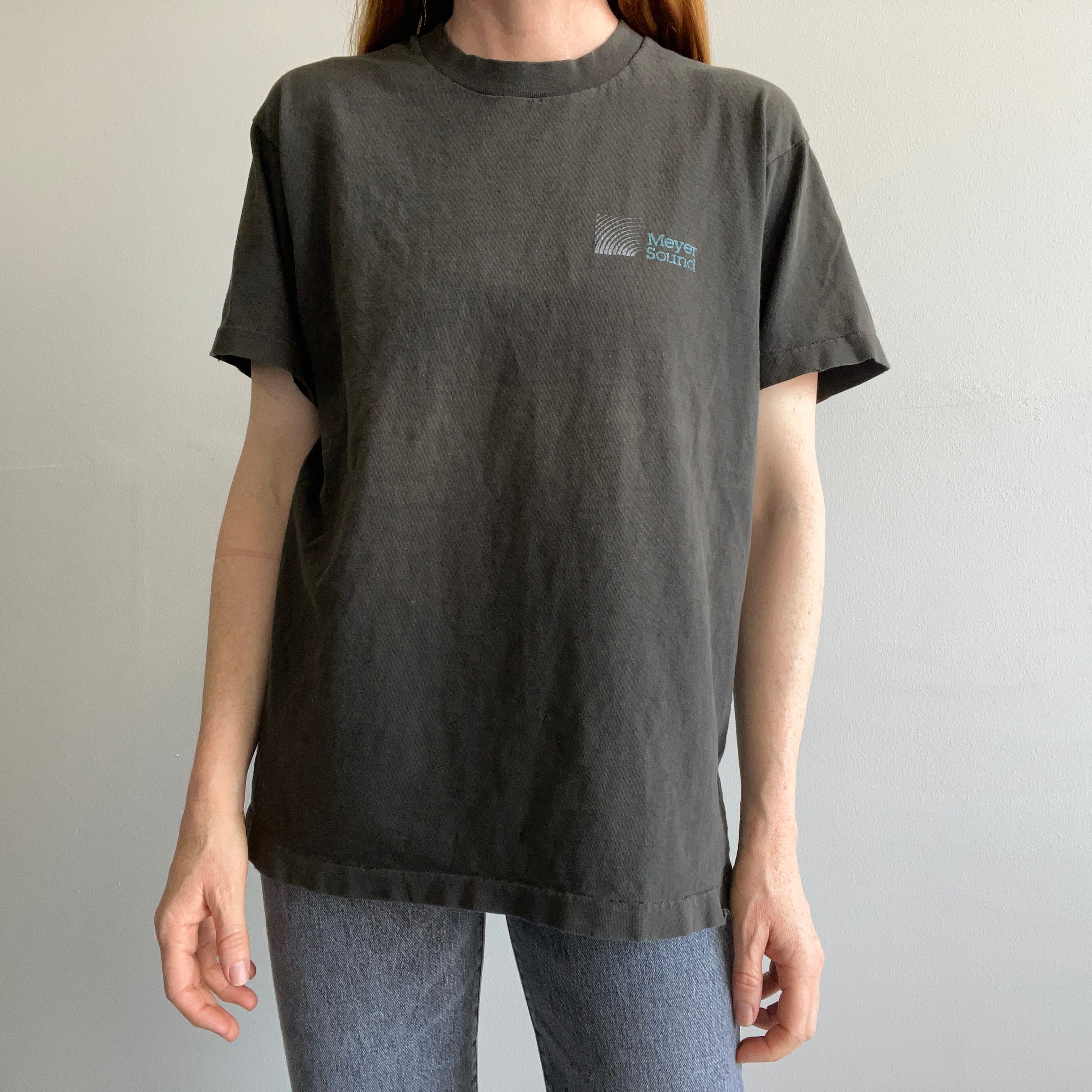 1980s Meyer Sound Front and Back Tattered Cotton T-Shirt