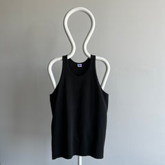 1980s Russell Brand Blank Black Cotton Tank Top - USA Made