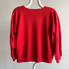 1970s Blank Red Rolled Neck and (Slightly) Bell Sleeved Sweatshirt