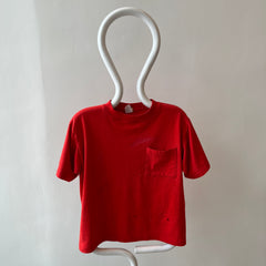 1980s Super Stained Red Pocket T-Shirt