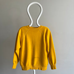 1970s Beyond Stained Marigold Yellow Sweatshirt - Dreamy