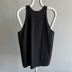 1980s Russell Brand Blank Black Cotton Tank Top - USA Made