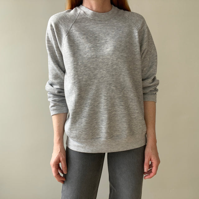 1980s Blank Gray Raglan Sweatshirt