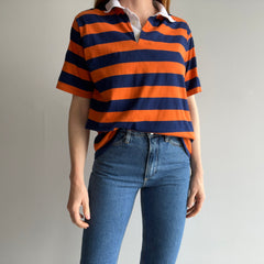 1970/80s Navy and Orange Polo T-Shirt