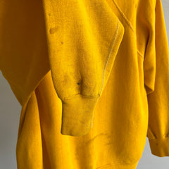 1970s Beyond Stained Marigold Yellow Sweatshirt - Dreamy