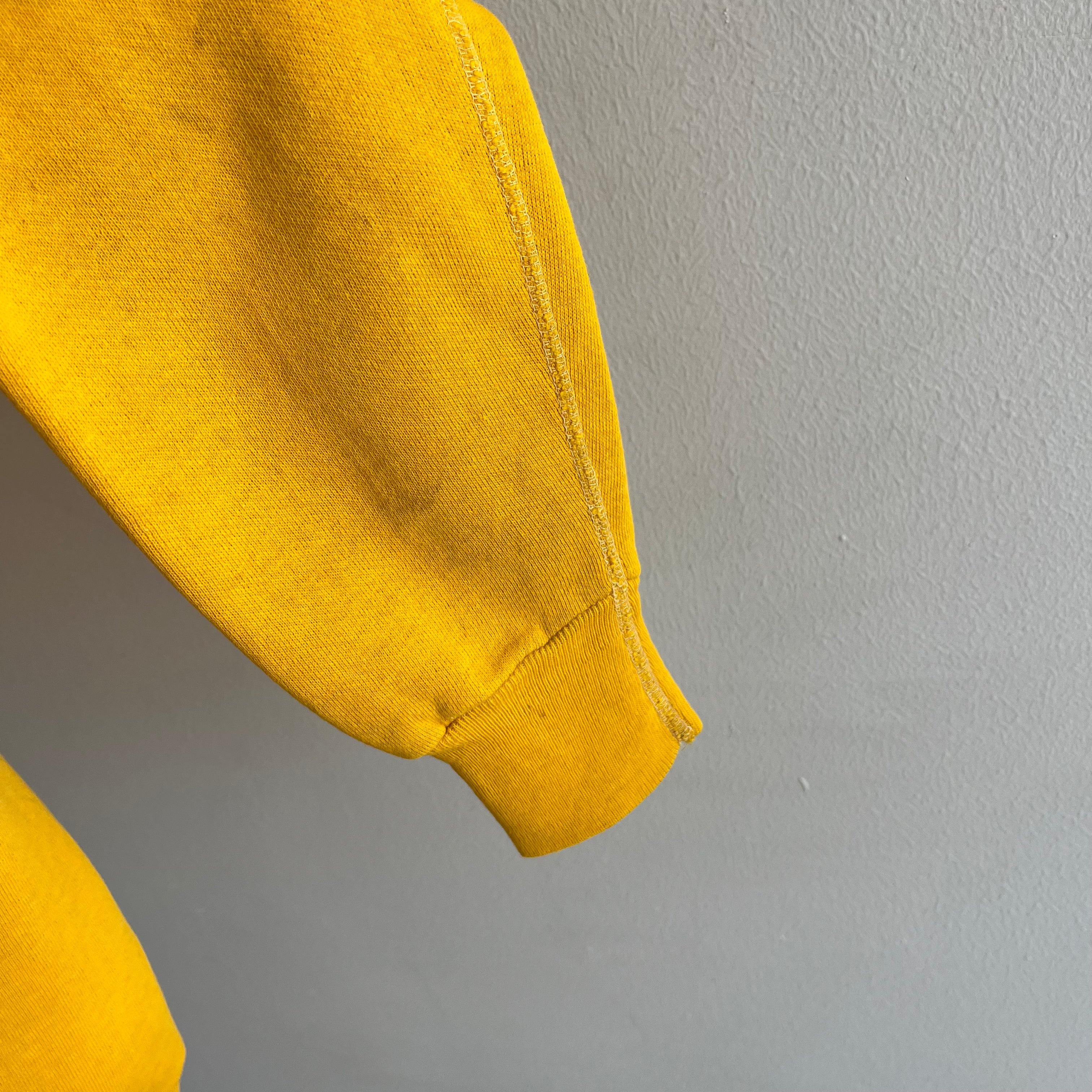 1970s Beyond Stained Marigold Yellow Sweatshirt - Dreamy