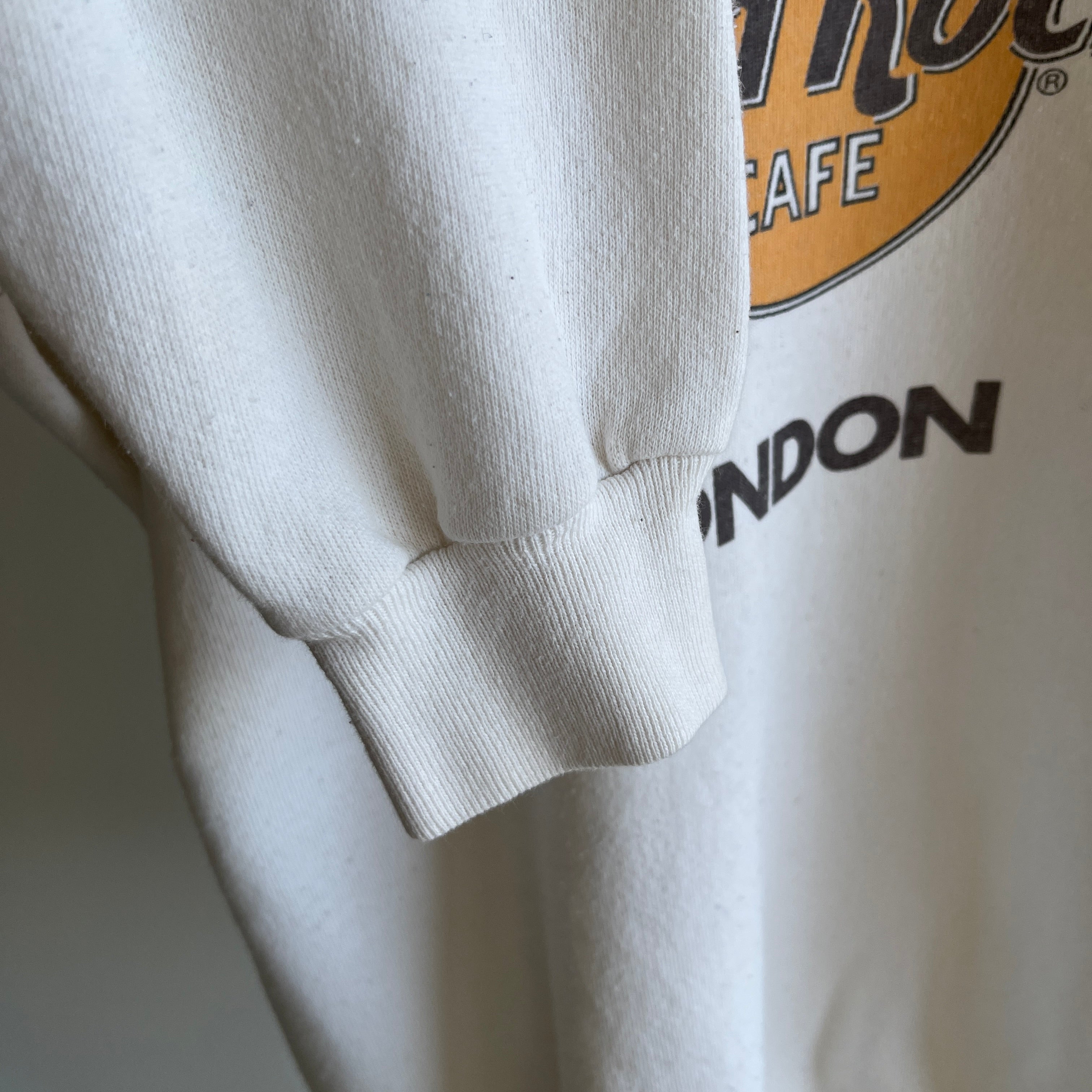 1980s Hard Rock Cafe - London - Sweatshirt with Cut Sides